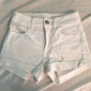 American Eagle White Jean Shorts